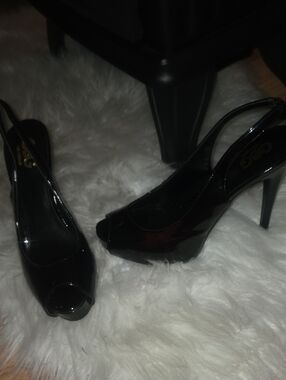 GBG Peep-Toe Slingback Heels